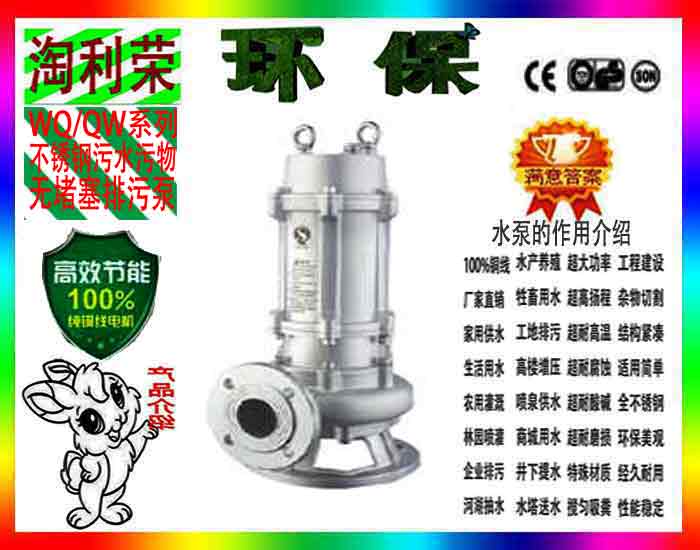 316L不銹鋼污水泵0.75KW